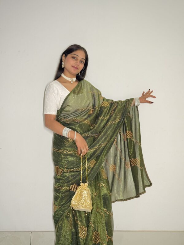 Silky Satin Party Wear Saree